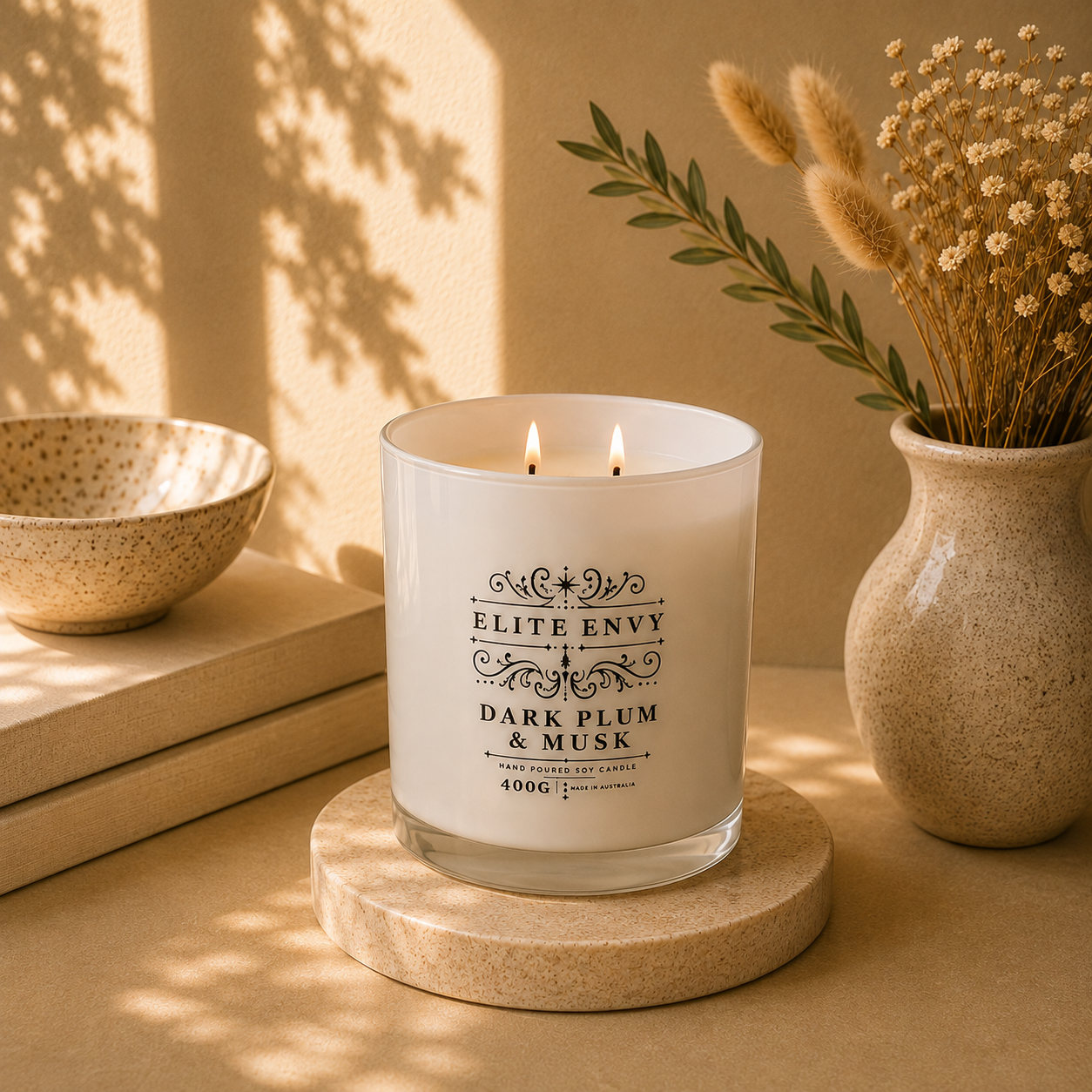 New! Dark Plum & Musk Luxury Candle