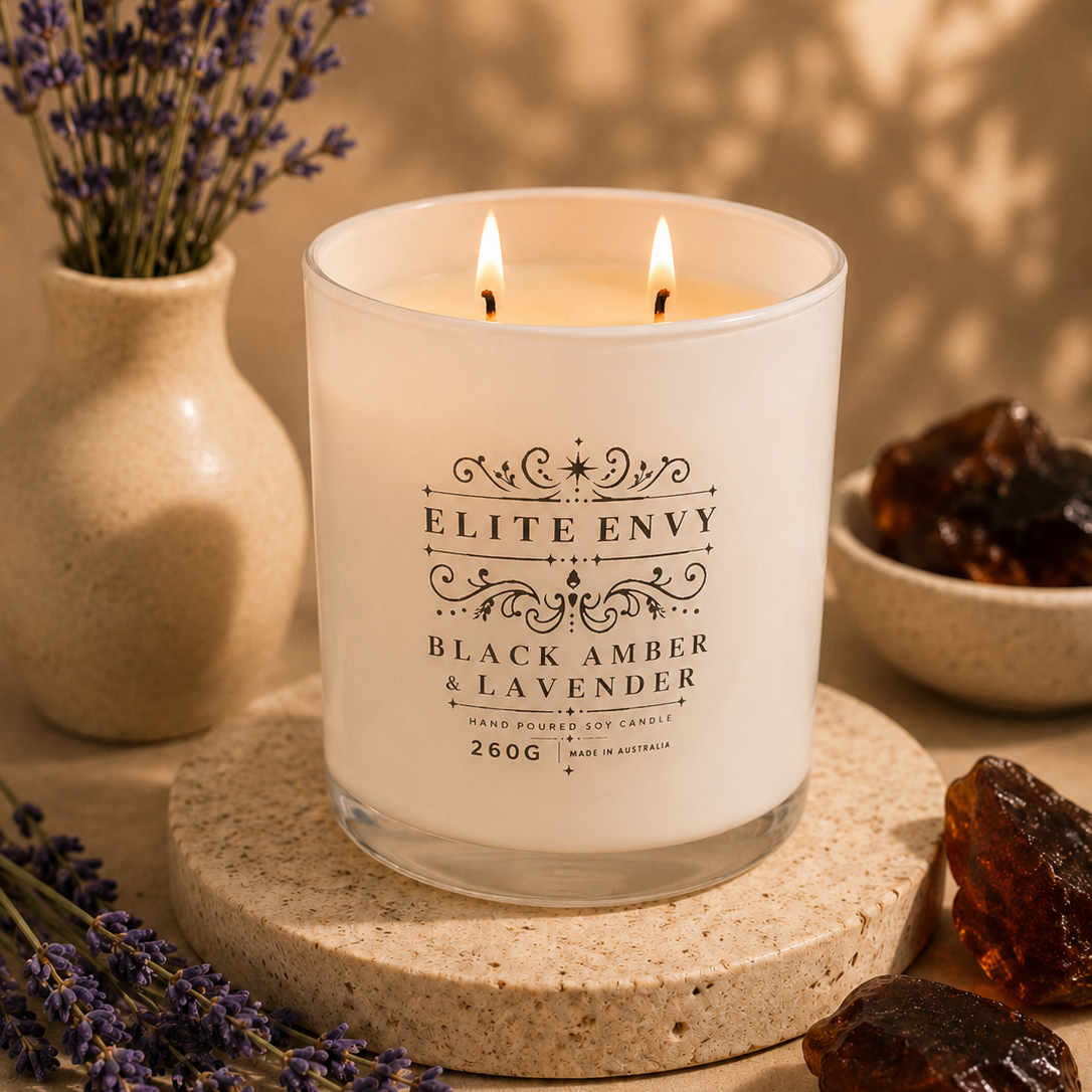 Black Amber & Lavender Luxury Candle
