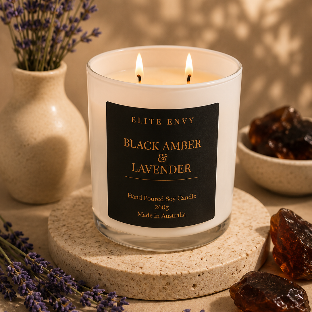 Black Amber & Lavender Candle