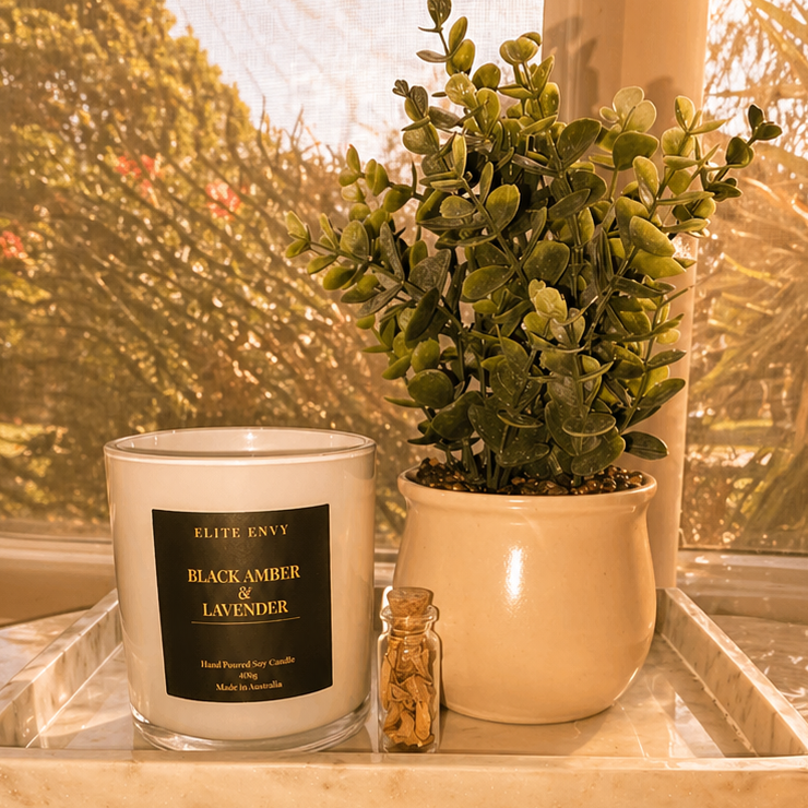 Black Amber & Lavender Candle