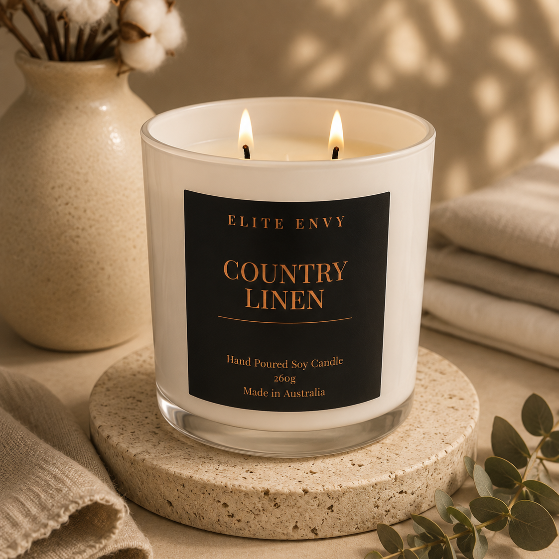 Country Linen Luxury Candle