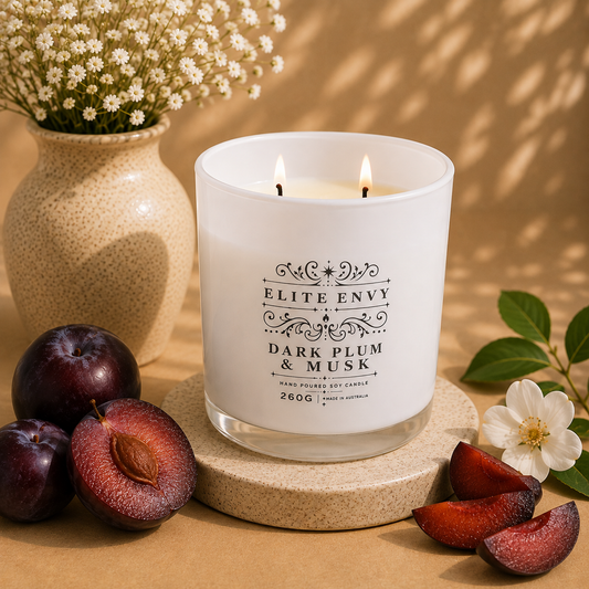 New! Dark Plum & Musk Luxury Candle