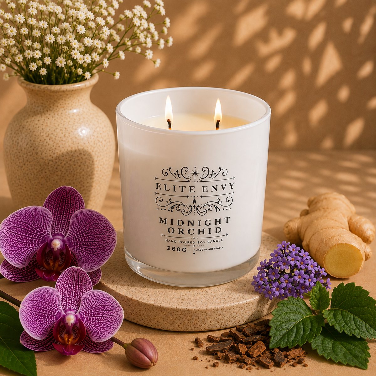 New! Midnight Orchid Luxury Candle